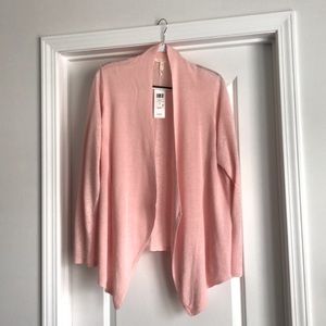 EILEEN FISHER Organic linen/cotton Angled Front Cardigan-Primrose pink